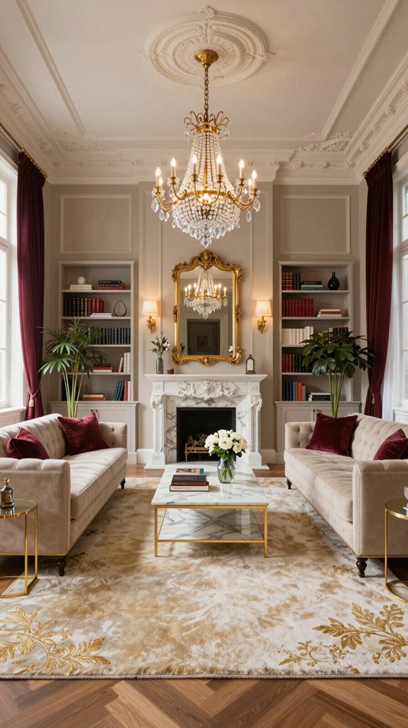 elegant neoclassic living rooms