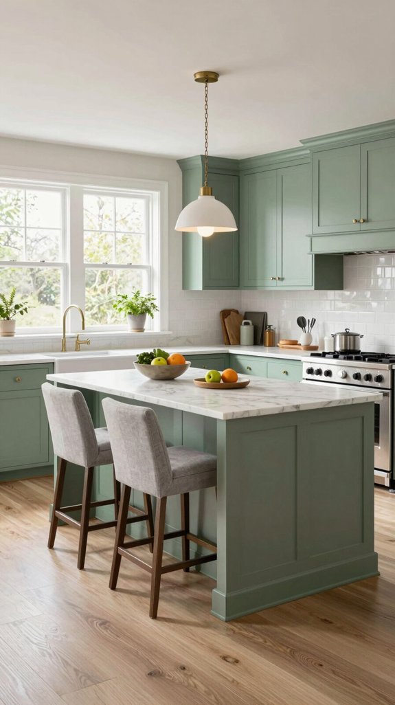 elegant sage green kitchens