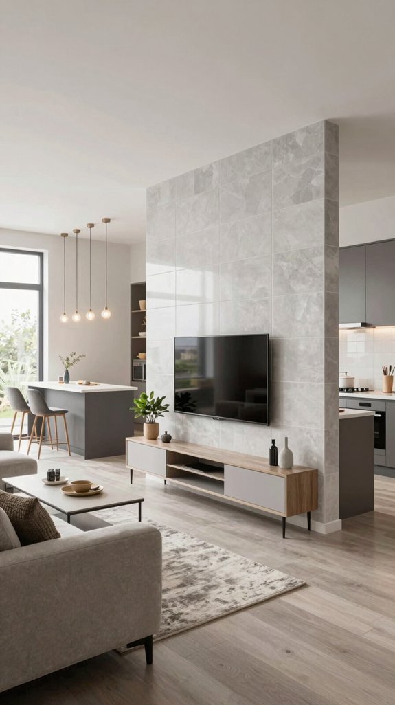 elegant tiled partition design