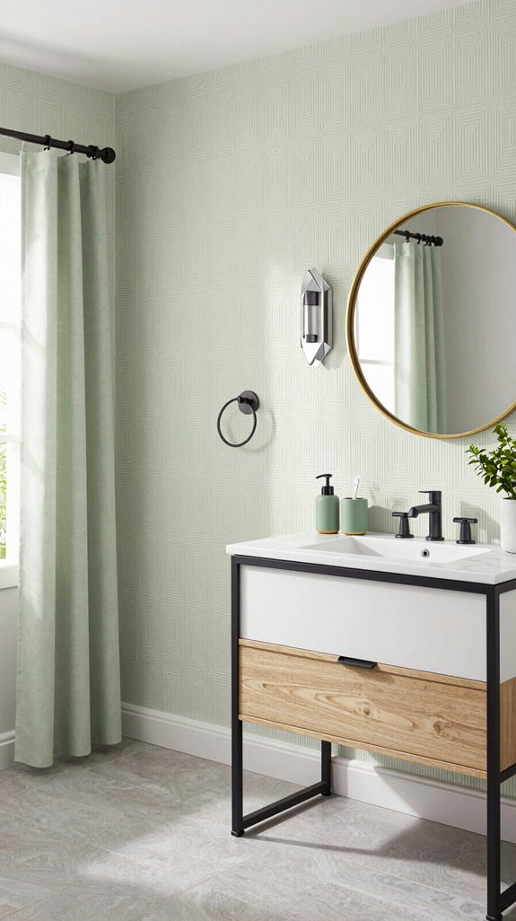 20 Wallpaper Bathroom Ideas That Transform Plain Walls 20 elegant wallpaper and fixtures