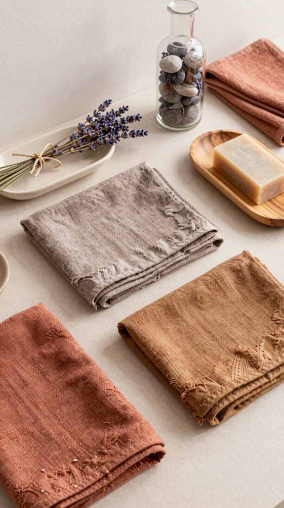 25 Bathroom Accessories Ideas That Elevate Your Decor 18 elegant warm clay towels
