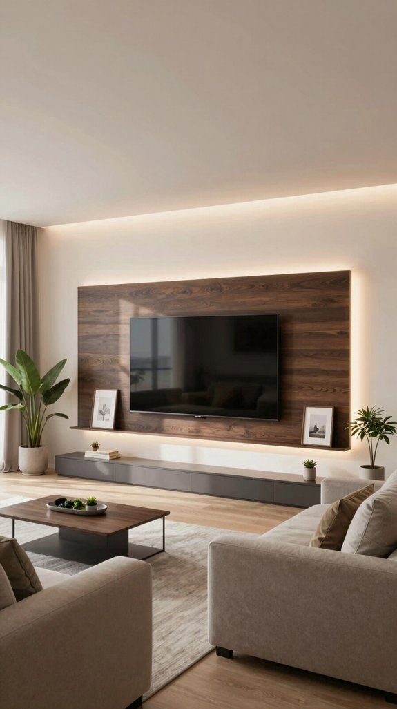 16 LED TV Panel Design Ideas for Living Rooms 4 elevate tv wall lighting