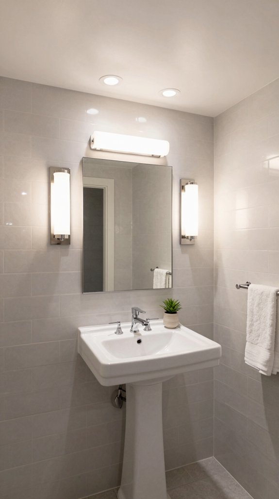 16 Basement Bathroom Ideas That Feel Bright and Inviting 3 eliminate shadows with lighting