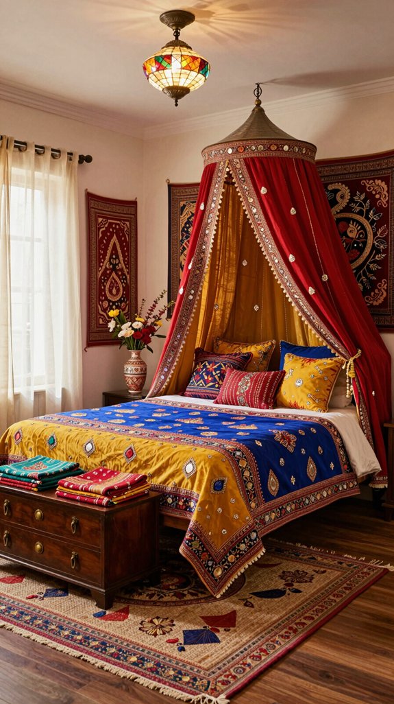 12 Indian Bedroom Decor Ideas With Cultural Charm 4 embrace authentic indian fabrics