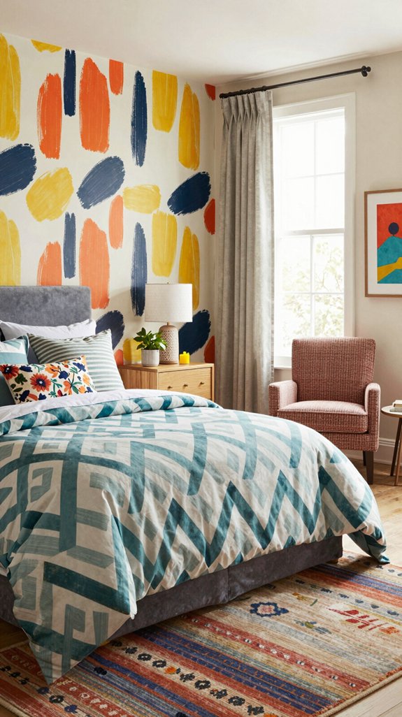 18 Bedroom Design Ideas for Every Style 9 energizing bedroom with patterns