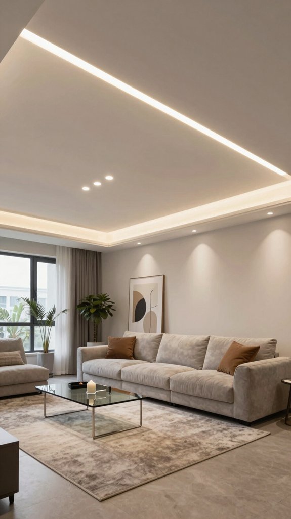 11 Profile Light Ceiling Design Ideas for Living Rooms 2 energy efficient minimalist ambiance