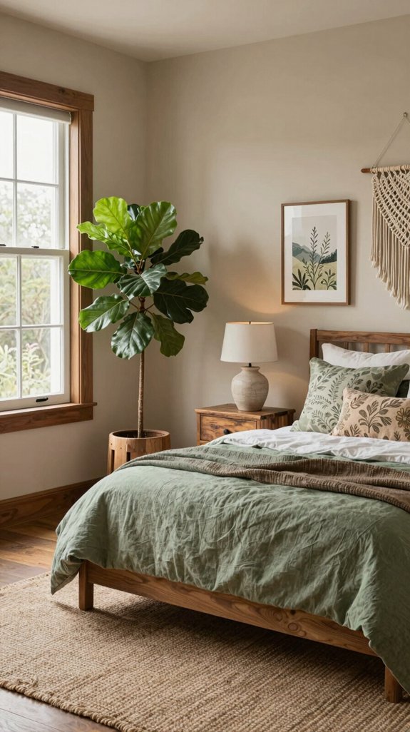 13 Earthy Bedroom Ideas for a Natural Feel 6 enhance bedroom with plants