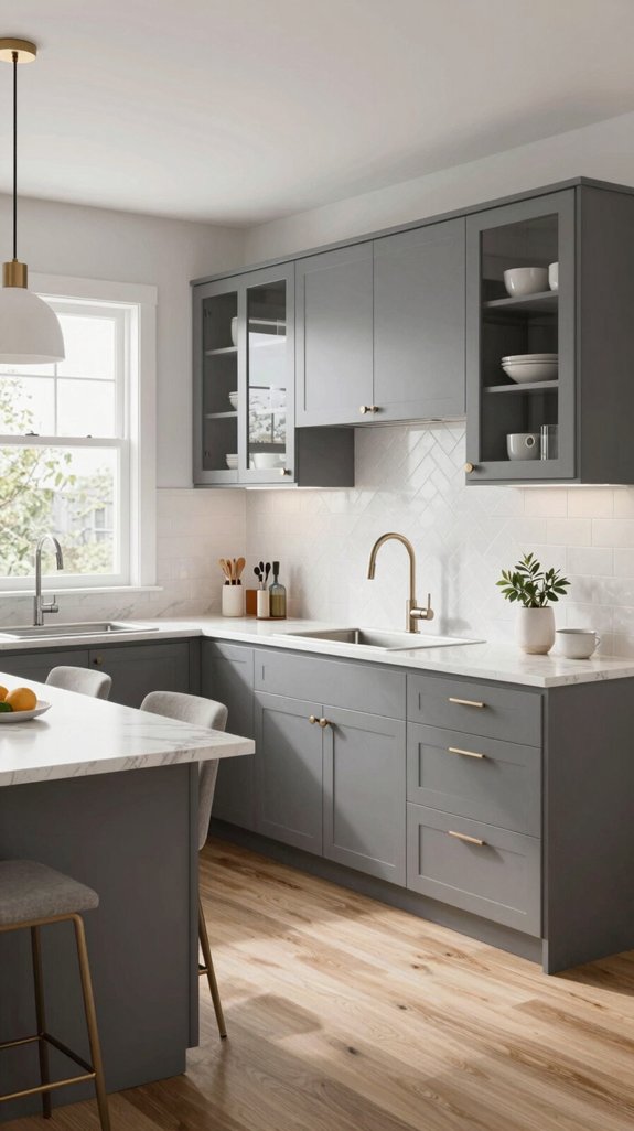enhanced gray cabinet aesthetics