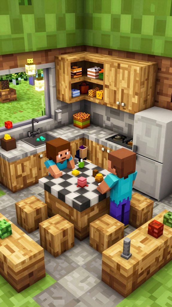 14 Minecraft Kitchen Ideas for Creative Builds 13 family friendly kitchen design