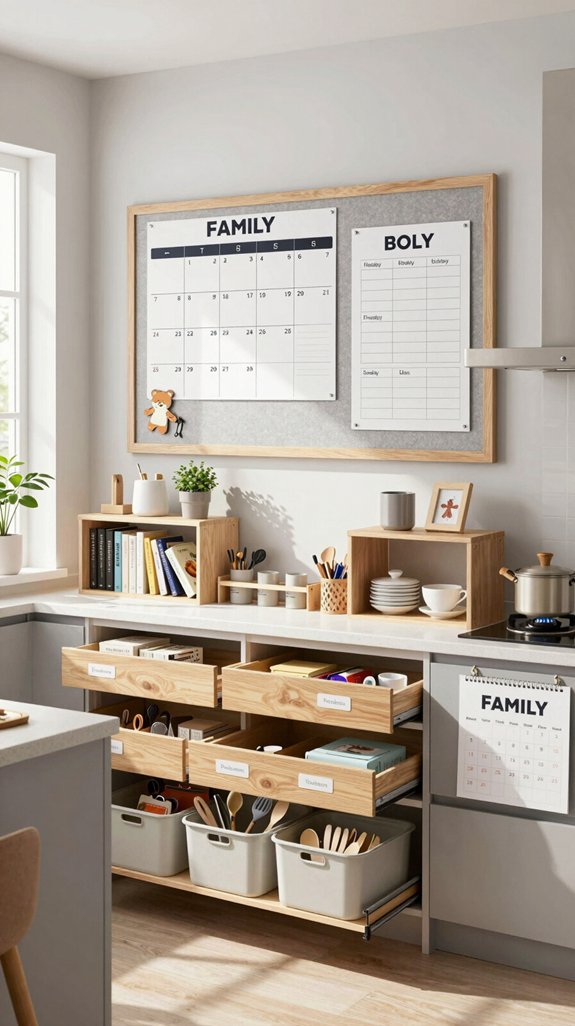 family organization in kitchen