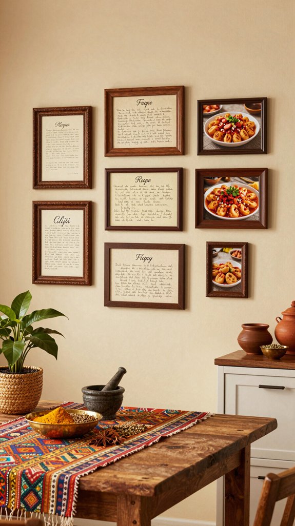 family recipe wall display