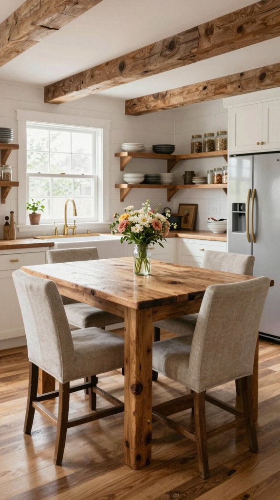 23 Farmhouse Kitchen Ideas for a Cozy Rustic Feel 18 farmhouse table island design