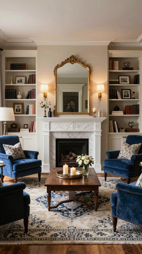 17 Classic Living Room Design Ideas That Feel Timeless 10 fireplace as focal point