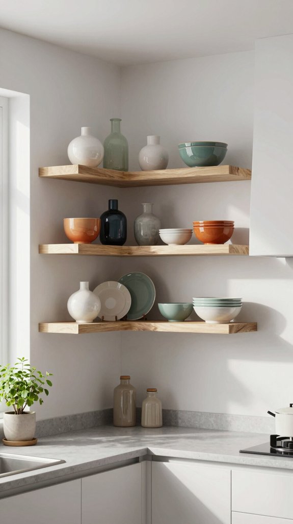 floating shelves for ceramics