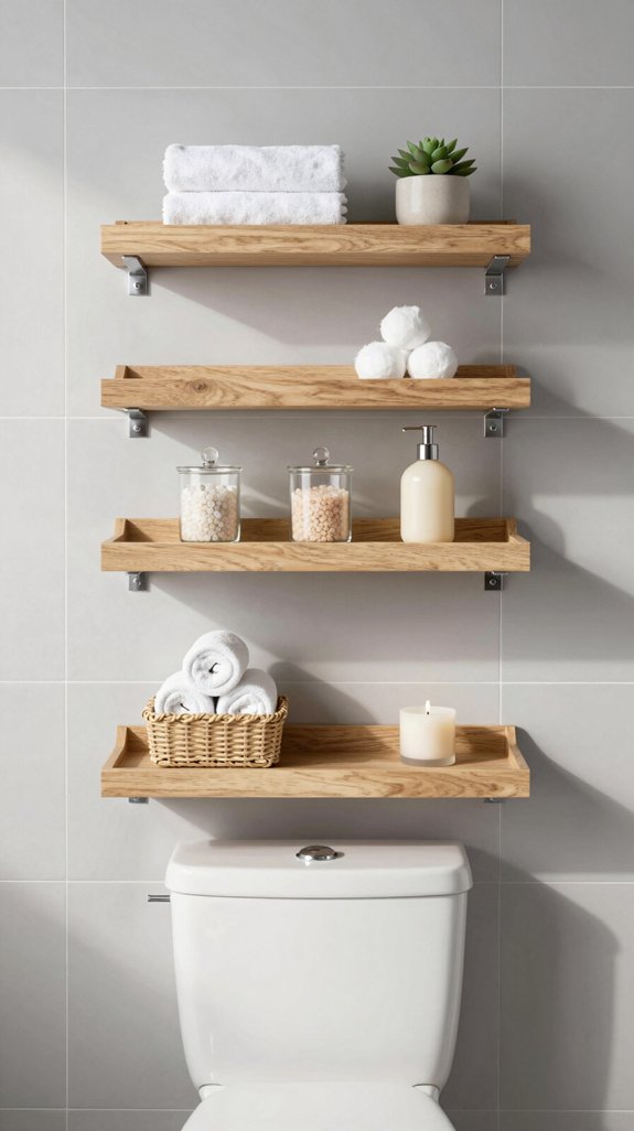 floating shelves for storage