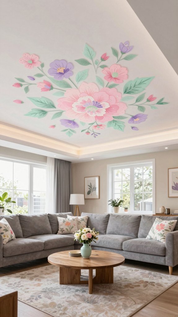 floral ceiling design elegance