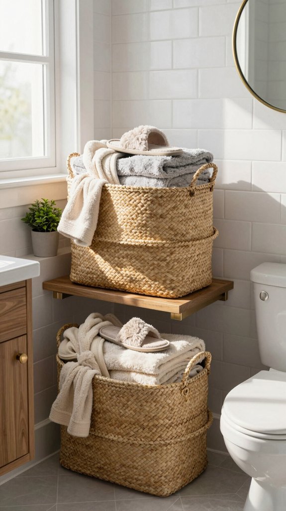 fluffy robes in baskets