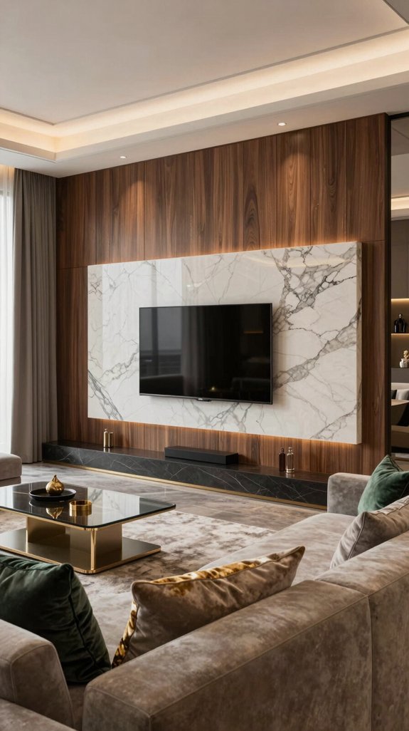 fluted wood meets marble