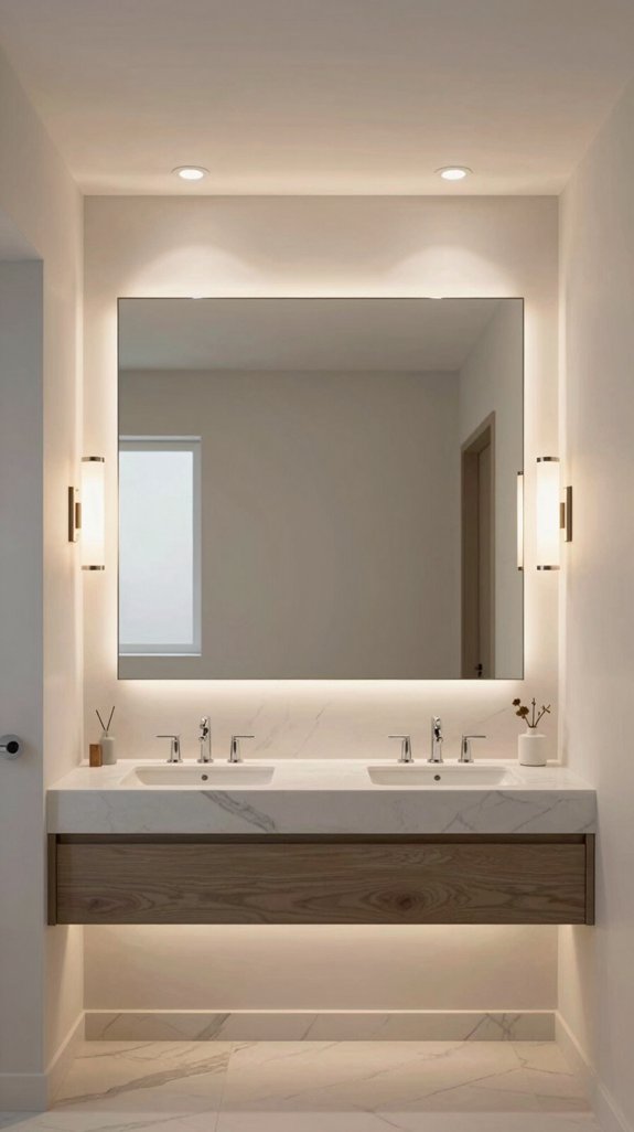23 Bathroom Mirror and Lighting Ideas for a Brighter Space 3 four layer bathroom lighting system