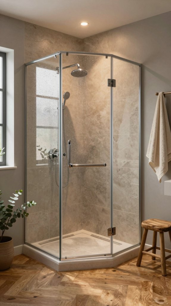 frameless glass corner shower