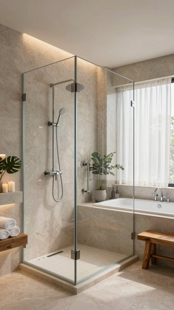 19 Spa Bathroom Ideas to Create a Relaxing Retreat 3 frameless glass shower elegance