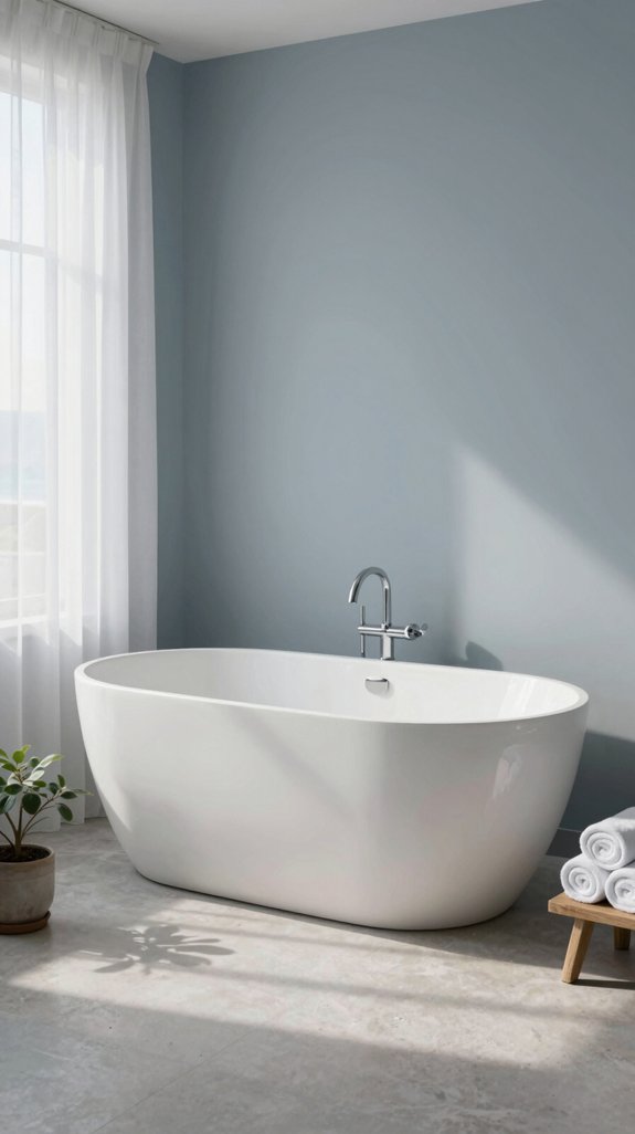 25 Blue Bathroom Ideas for a Calm Coastal Vibe 25 freestanding tub corner installation