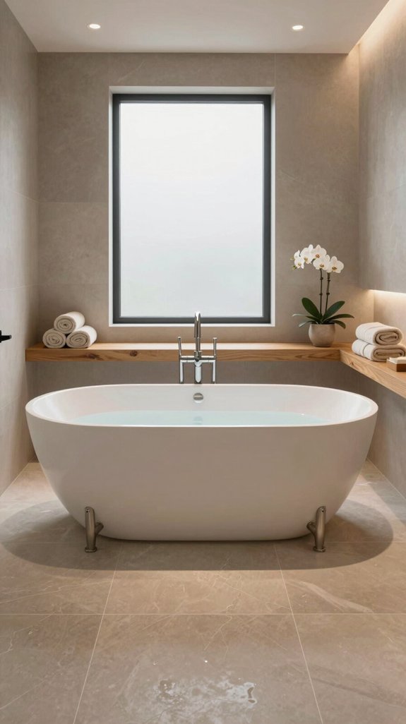 18 Warm Neutral Bathroom Ideas for a Cozy Retreat 11 freestanding tubs underfloor heating