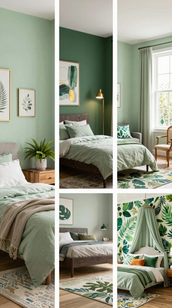 fresh green bedroom designs