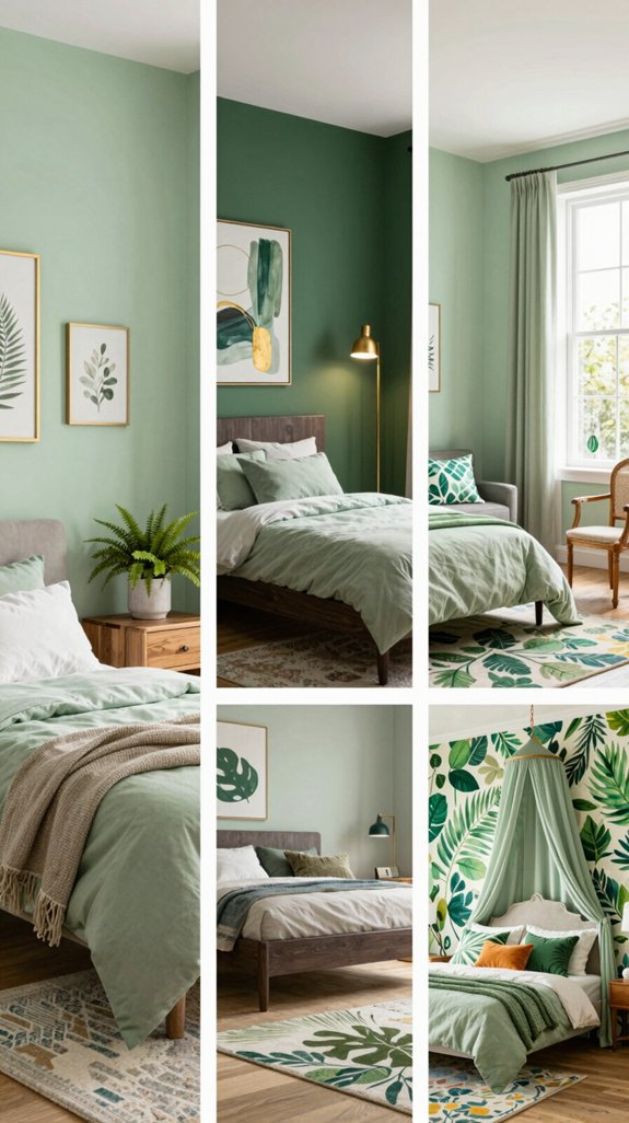 fresh green bedroom designs