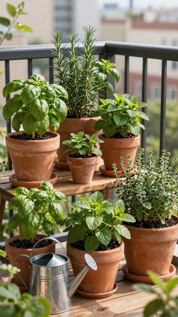 fresh herbs elevate outdoors