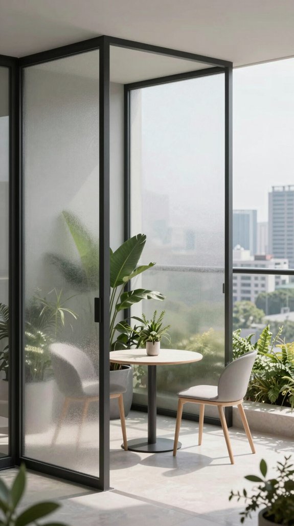 frosted glass privacy and elegance