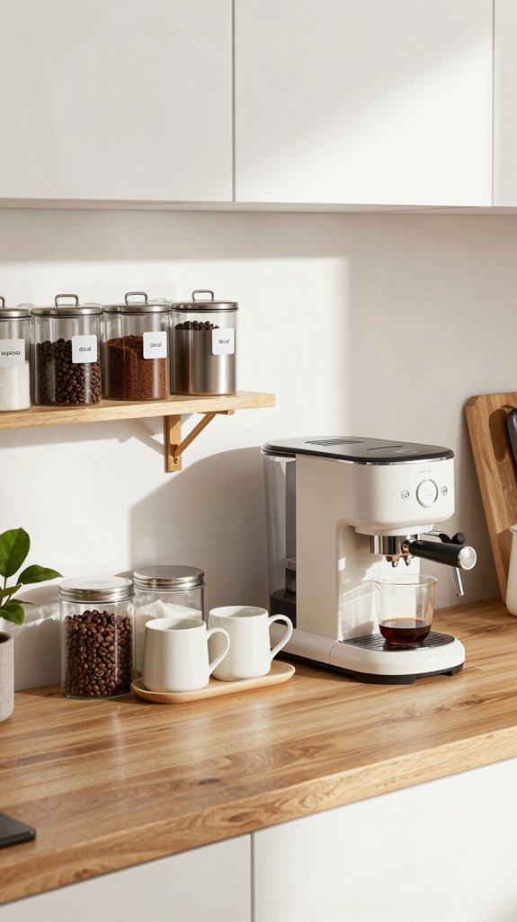 14 Coffee Bar Ideas for Kitchen Counter Styling 6 functional coffee station organization