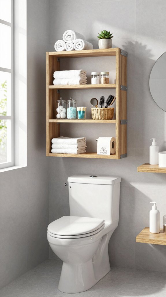 functional over toilet storage solutions