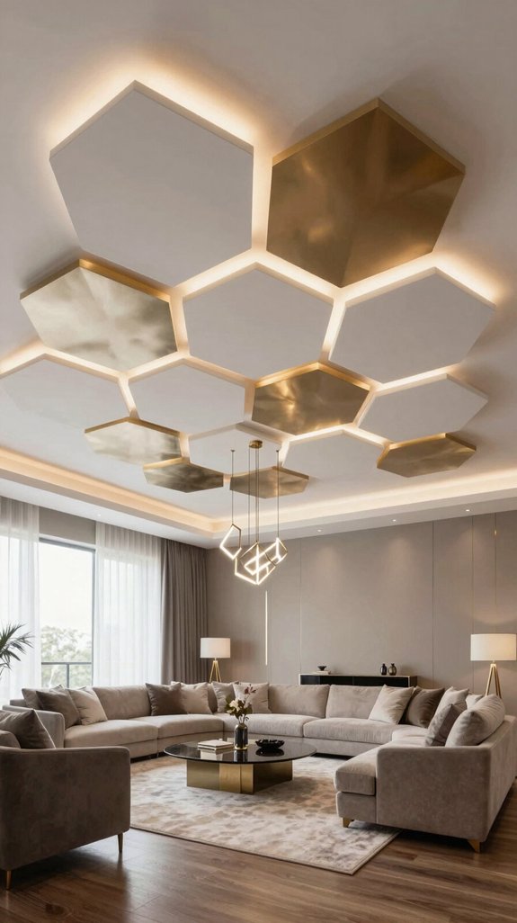 17 Luxury Ceiling Design Ideas for Living Rooms 9 geometric ceilings enhance ambiance