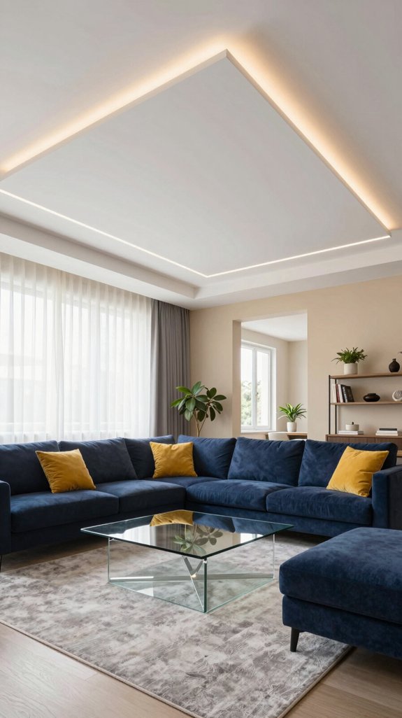 17 Living Room False Ceiling Design Ideas for Modern Homes 11 geometric designs elevate space