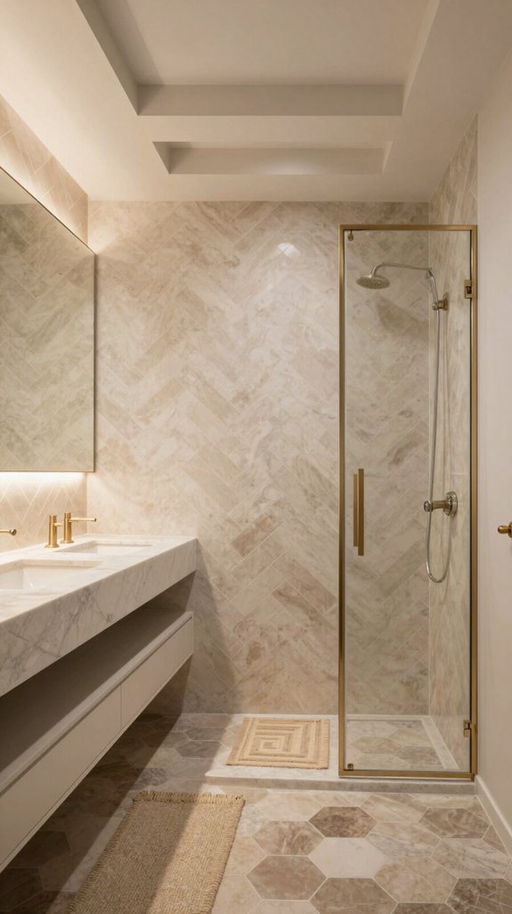 20 Neutral Bathroom Ideas That Feel Warm and Inviting 10 geometric warmth in sophistication