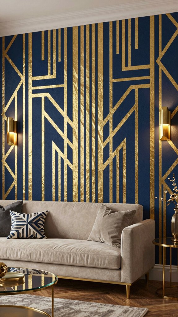 glamorous art deco living room