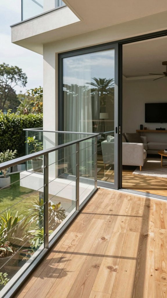 glass railings enhance aesthetics