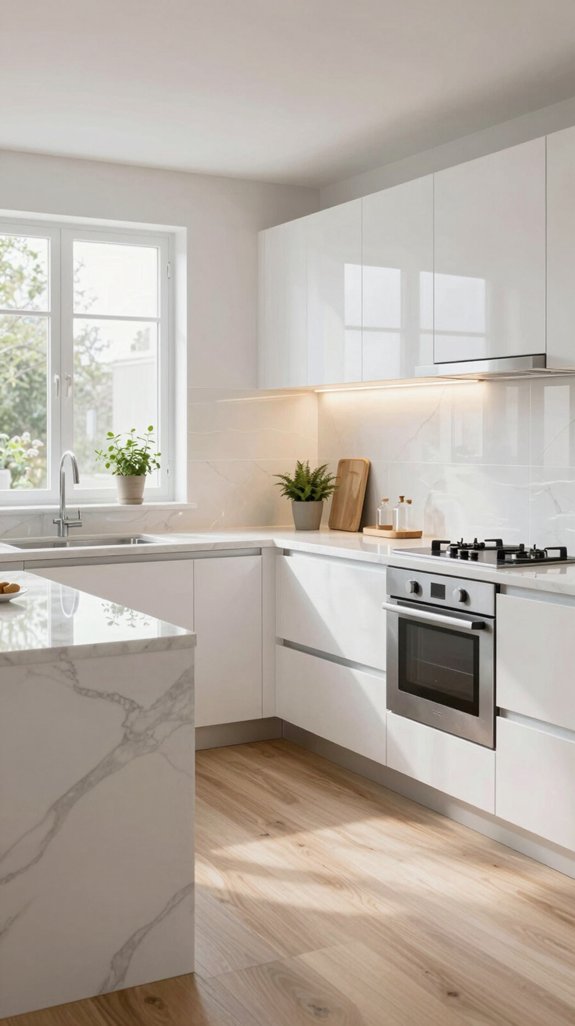 19 Tiny Kitchen Ideas That Feel Surprisingly Spacious 7 glossy finishes expand spaces