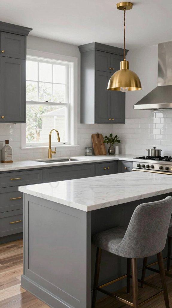 gold accents enhance kitchens