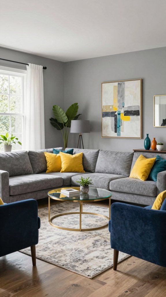 15 Gray Living Room Design Ideas for a Timeless Interior 14 gray with vibrant accents