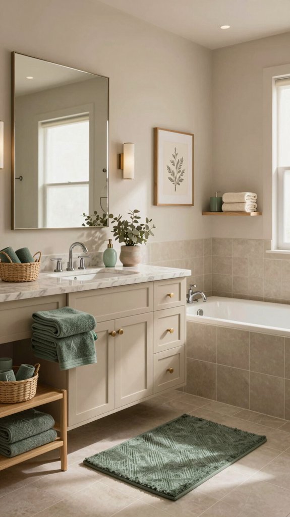 green towels enhance elegance
