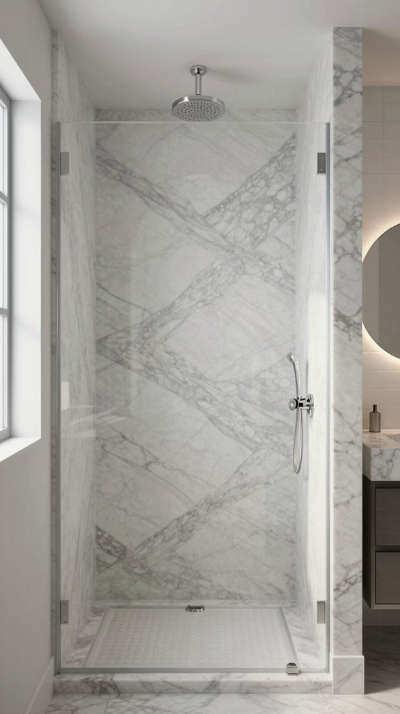 grout free marble shower elegance