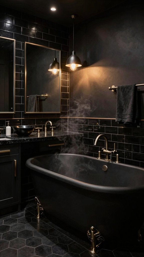 17 Black Bathroom Ideas That Feel Bold and Luxurious 15 gunmetal elegant durable alternative