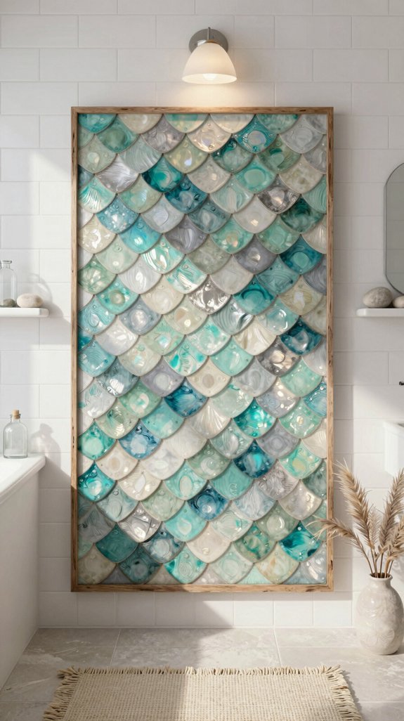 hand painted coastal fish scales