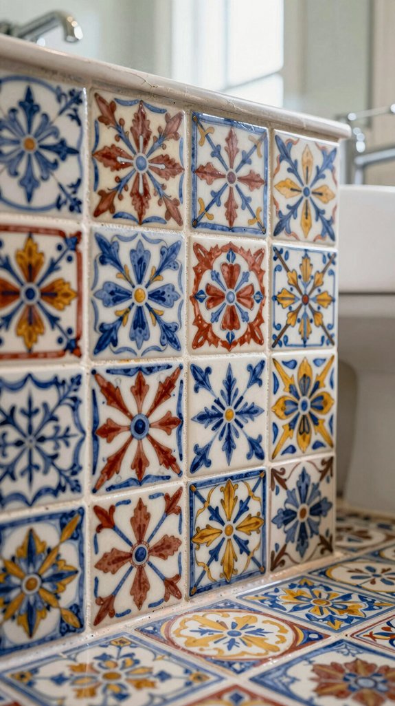 24 Bathroom Tiles Ideas for Stunning Floors and Walls 18 handcrafted vibrant ceramic tiles