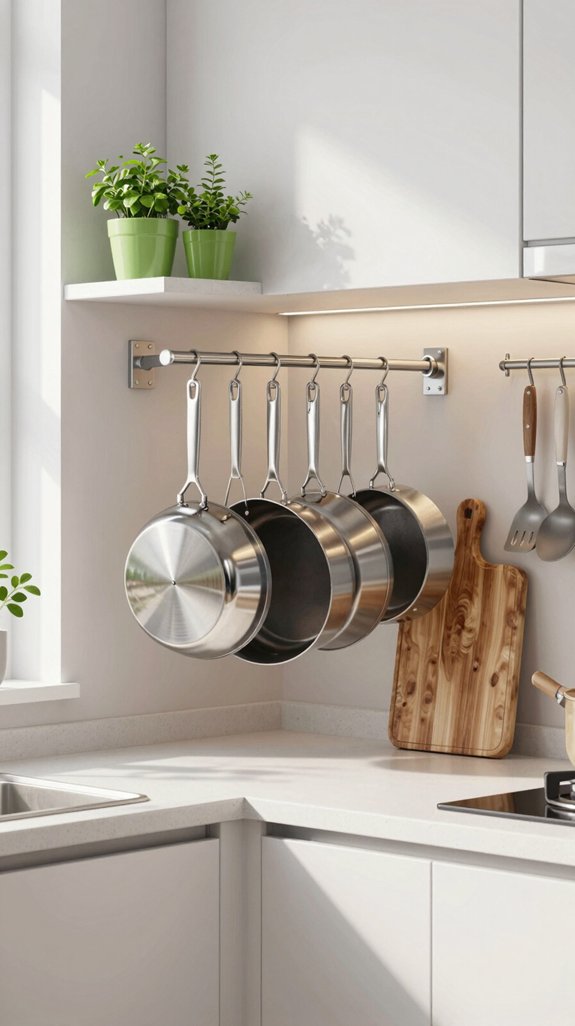 hanging cookware for accessibility
