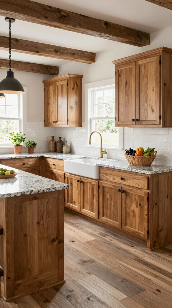 23 Farmhouse Kitchen Ideas for a Cozy Rustic Feel 8 harmonious wood and granite