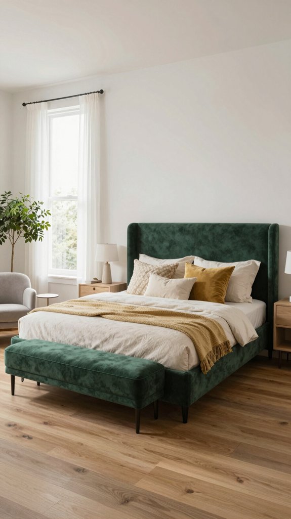 hunter green bedroom elegance