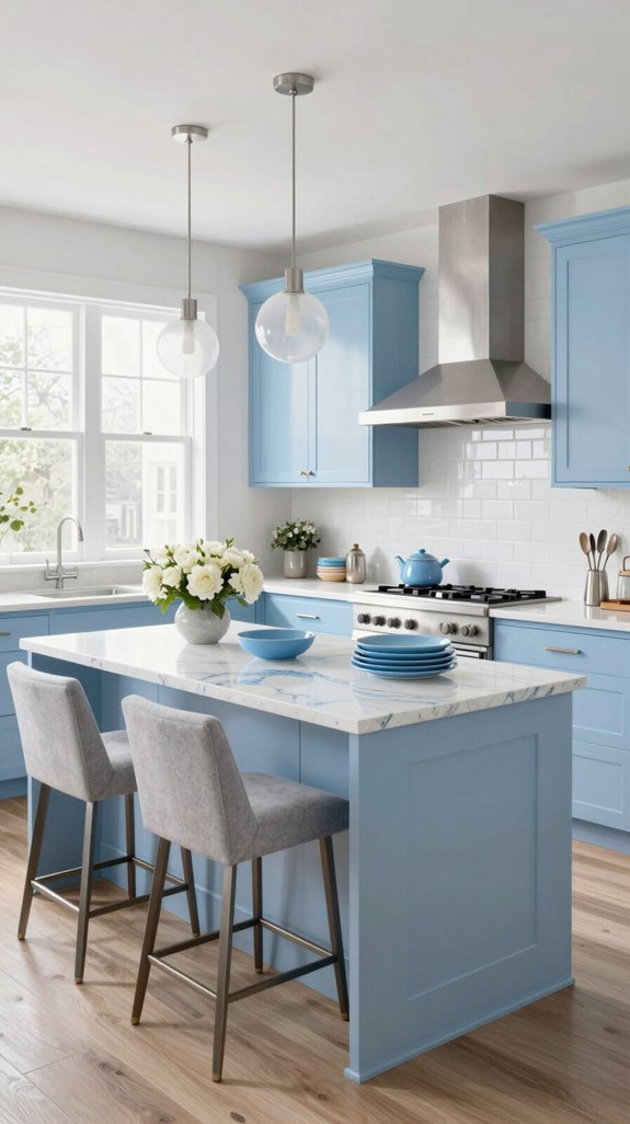 icy blue kitchen elegance